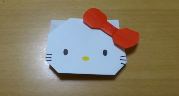 Origami 折り紙でつくる ハローキティ の折り方 Hello Kitty Origami Kidstube キッズチューブ 子どもの学びと遊びに役立つ知育動画配信サービス