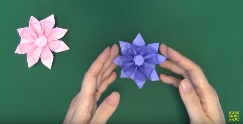 Origami 折り紙でつくるお花 ガーベラ Flower Gerbera Origami3 Kidstube キッズチューブ 子どもの学びと遊びに役立つ知育動画配信サービス