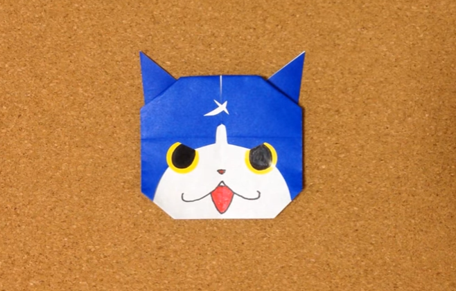 Origami 折り紙でつくる 妖怪ウォッチのフユニャン 折り方 Kidstube キッズチューブ 子どもの学びと遊びに役立つ知育動画配信サービス